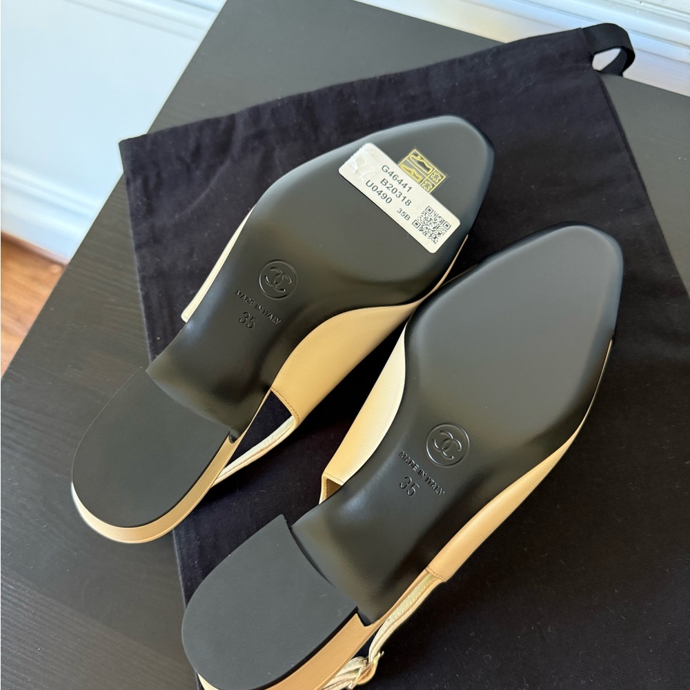 Chanel Slingback Flats Blk/Nude Goatskin SZ: 35 New Spring/Summer Collections 25 - Picture 6 of 7